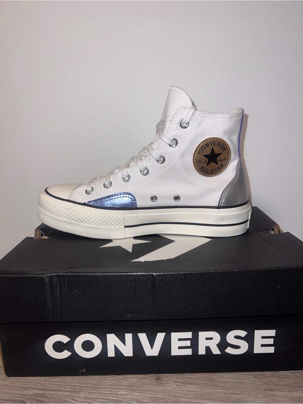 Converse White High-Top Sneakers - Picture 6 of 8